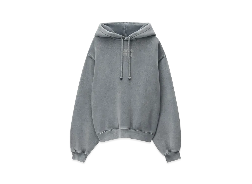 Alexander Wang Structured Terry Logo Hoodie "Acid Fog"