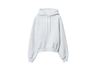 Alexander Wang Structured Terry Puff Logo Hoodie "Light Heather Gray"