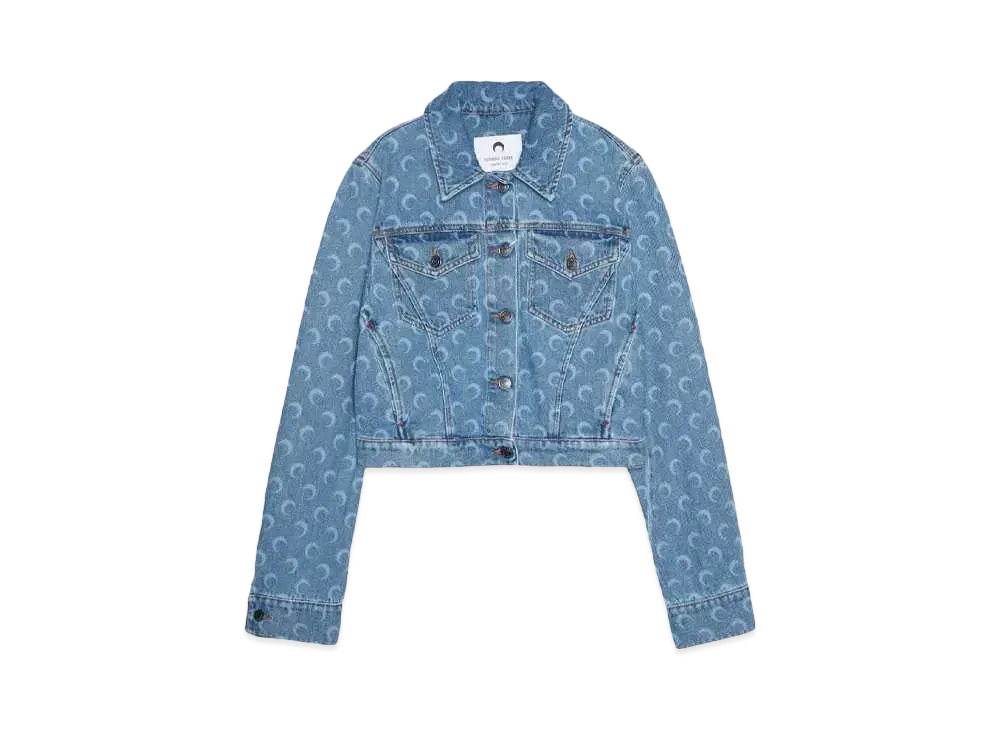 Marine serre MOON LASER DENIM CROPPED JACKET "LIGHT BLUE"