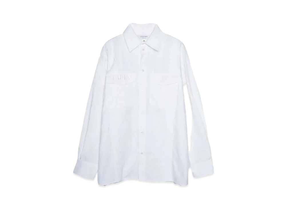 Marine serre UPCYCLED HOUSEHOLD LINEN TWIN POCKET SHIRT "OFF WHITE"