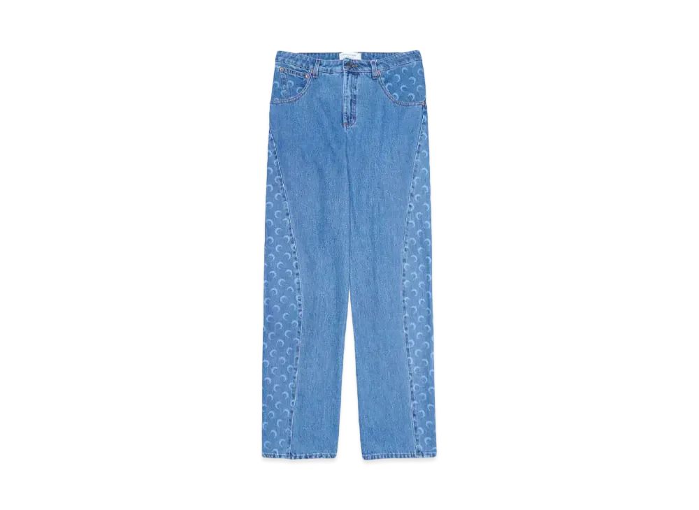 Marine serre MOON LASER DENIM CURVED JEANS (24AW) 