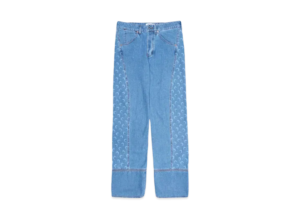 Marine serre MOON LASER DENIM CURVED JEANS "LIGHT BLUE"