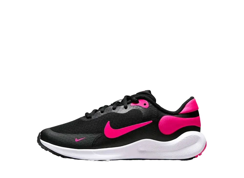 ナイキ GS レボリューション7 "ブラック/ホワイト/ハイパーピンク"