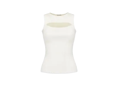 Alexander McQUEEN Slashed Knit Top "Ivory"