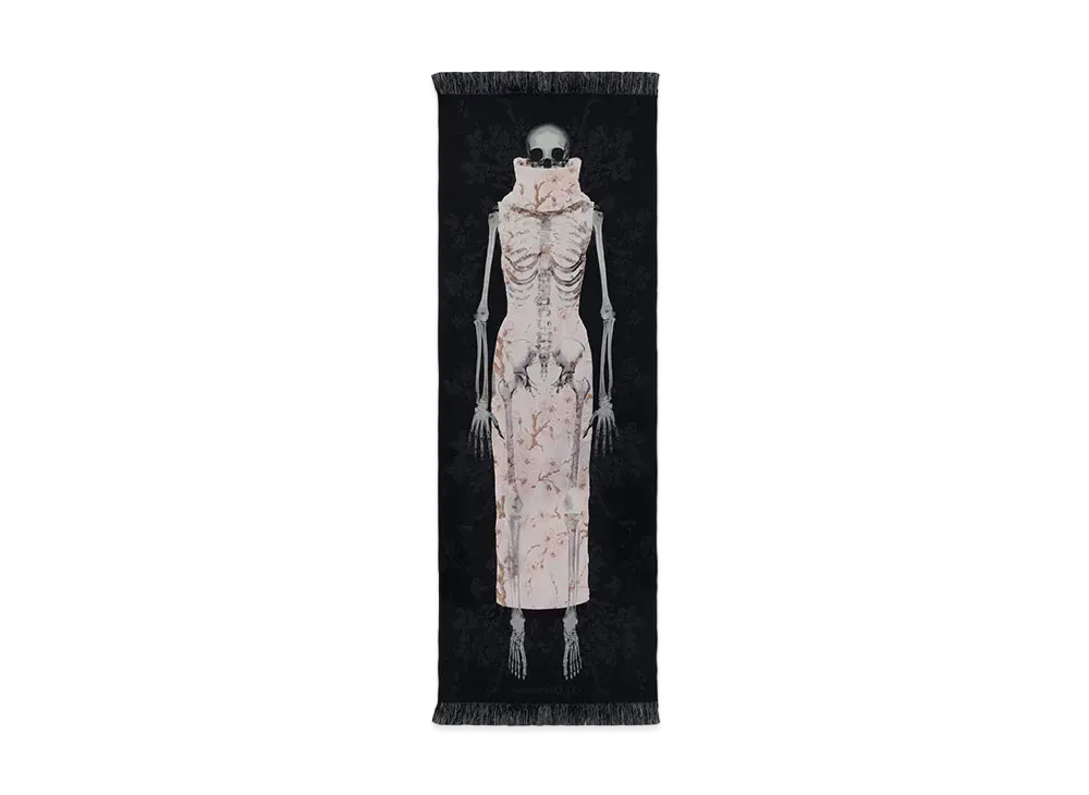 Alexander McQUEEN Blossom Skeleton Stole "Black/Pink"