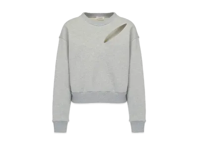 Alexander McQUEEN Slashed Sweatshirt "Grey Melange"