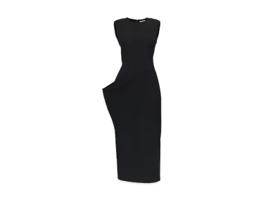 Alexander McQUEEN Draped Detail Pencil Dress "Black"
