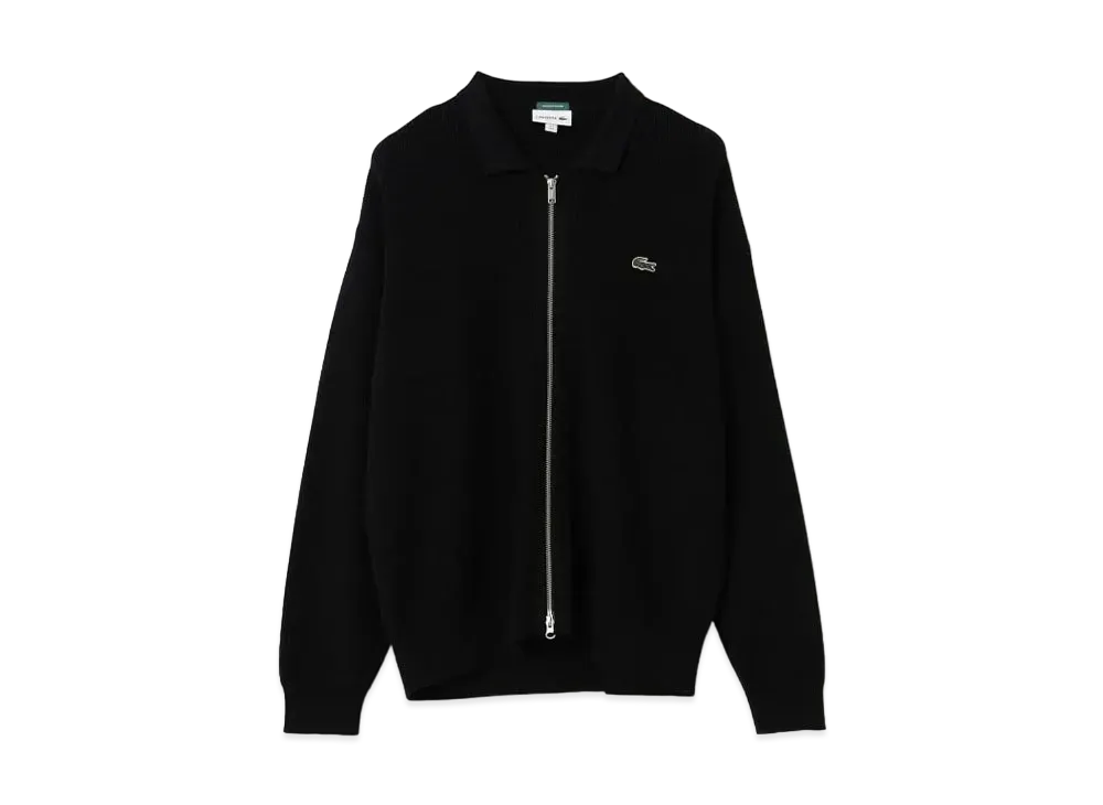 BEAMS LACOSTE for BEAM Custom Knit Zip Cardigan "Noir"