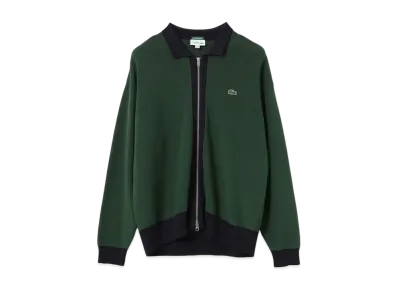 BEAMS LACOSTE for BEAM Custom Knit Zip Cardigan "Vert"