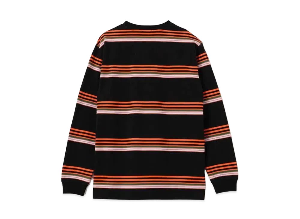 BEAMS LACOSTE for BEAM Custom Made Multi-Stripe Long Sleeve T-shirt "Noir"