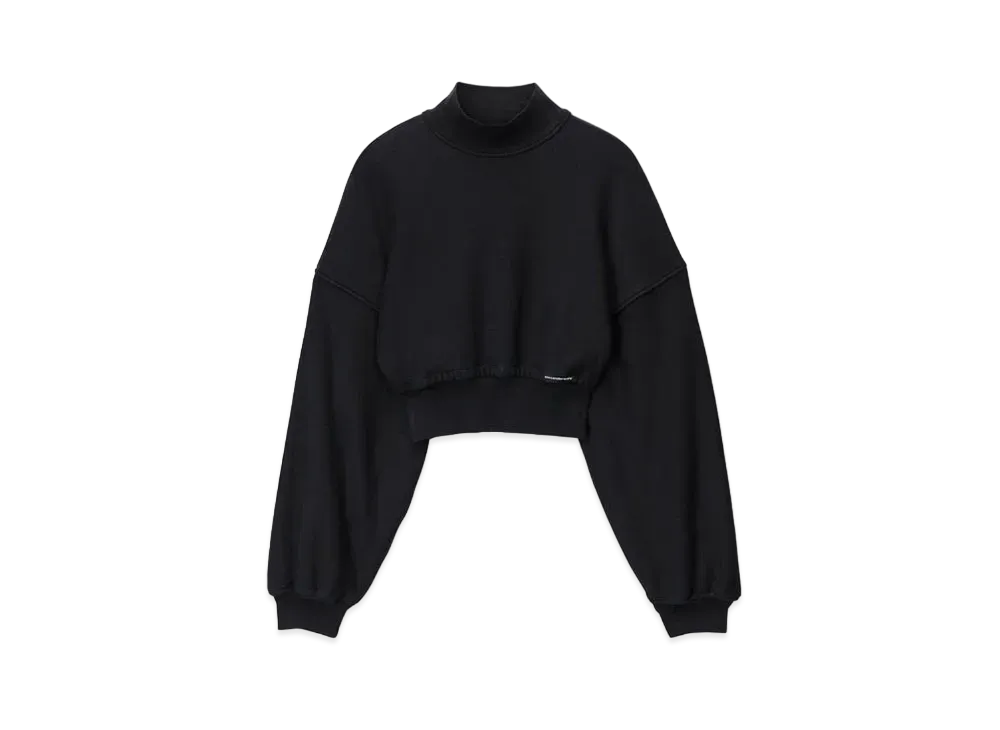 Alexander Wang Classic Terry Turtleneck Sweatshirt "Faded Black"