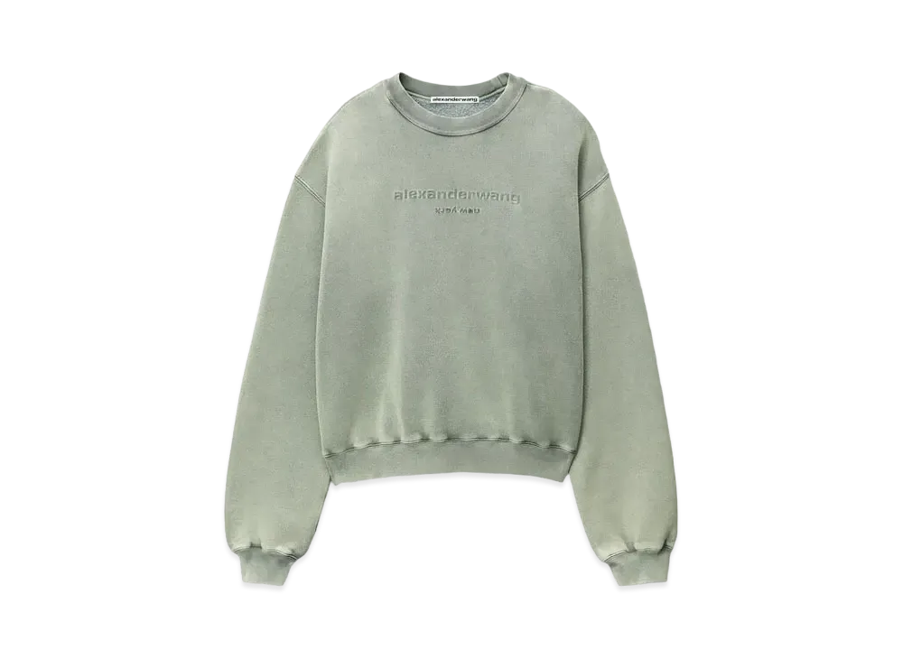 Alexander Wang Structured Terry Bicolor Sweatshirt "Acid Smoke Green"
