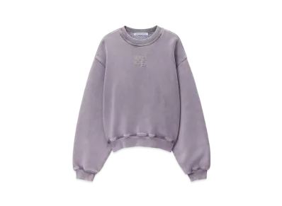 Alexander Wang Structured Terry Logo Crewneck Sweatshirt "Acid Pink Lavender"