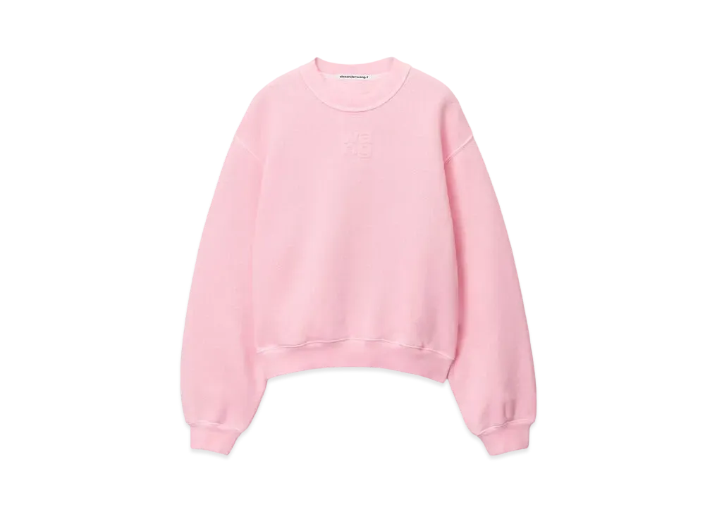 Alexander Wang Puff Logo Terry Sweatshirt "Soft Candy Pink"
