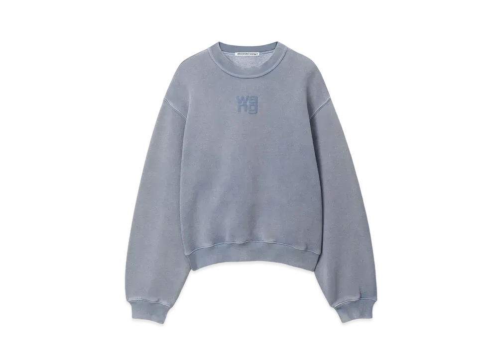 Alexander Wang Puff Logo Terry Sweatshirt "Soft Blue Stone"