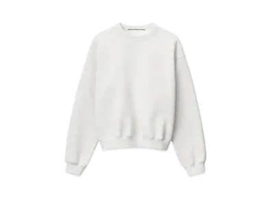 Alexander Wang Dense Fleece Crewneck Pullover "Vintage Heather Gray"