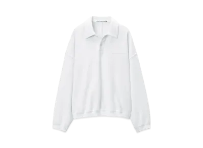 Alexander Wang Puffed Logo Oversized Polo Top In Cotton "White"