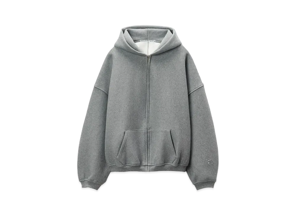 Alexander Wang Dense Fleece Star Zip-Up Hoodie "Side Walk"