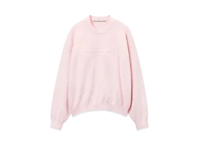 Alexander Wang Emboss Logo Rib Chenille Pullover "Ballerina Pink"