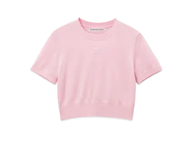 Alexander Wang Emboss Logo Superfine Merino Wool T-shirt "Pink Lace"