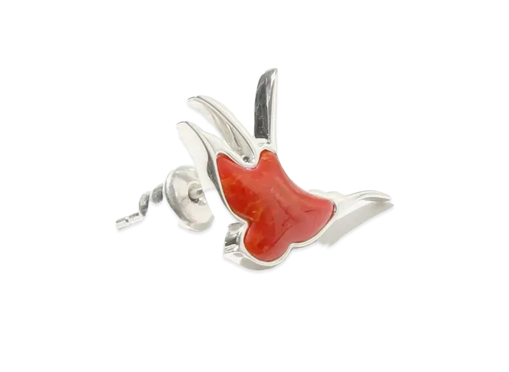 Needles Swallow Motif One Ear Earring "Red"
