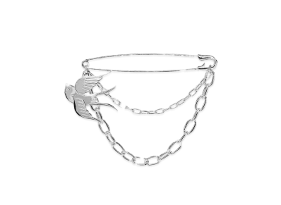 Needles Swallow Lapel Pin "Silver"