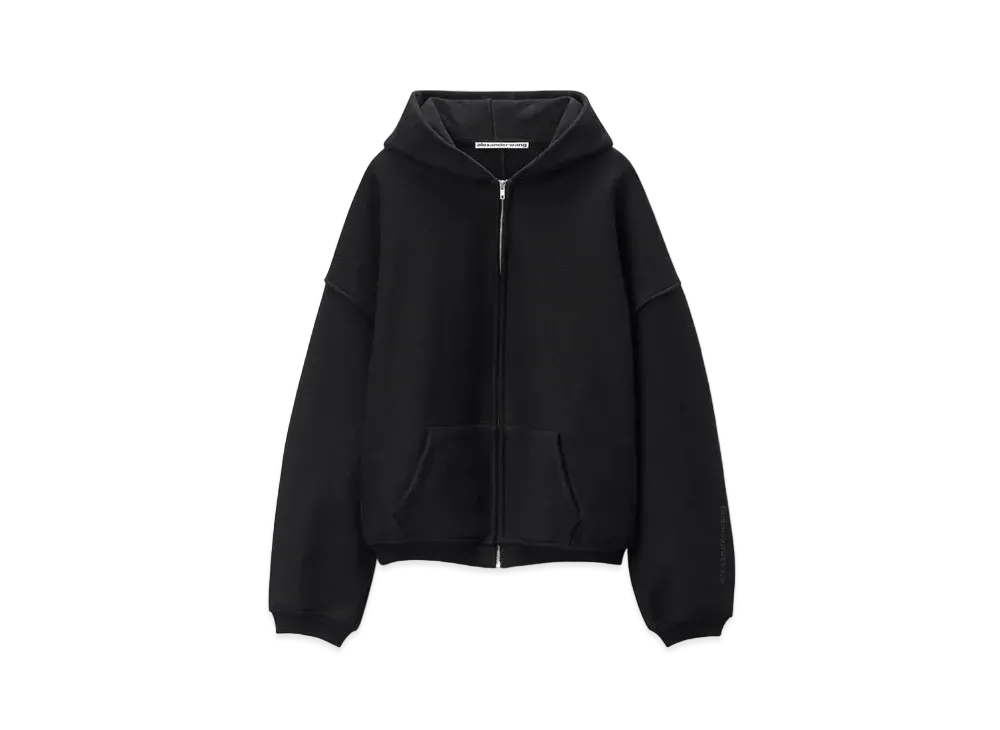 Alexander Wang Logo Embroidery Cotton Big Size Hoodie "Black"