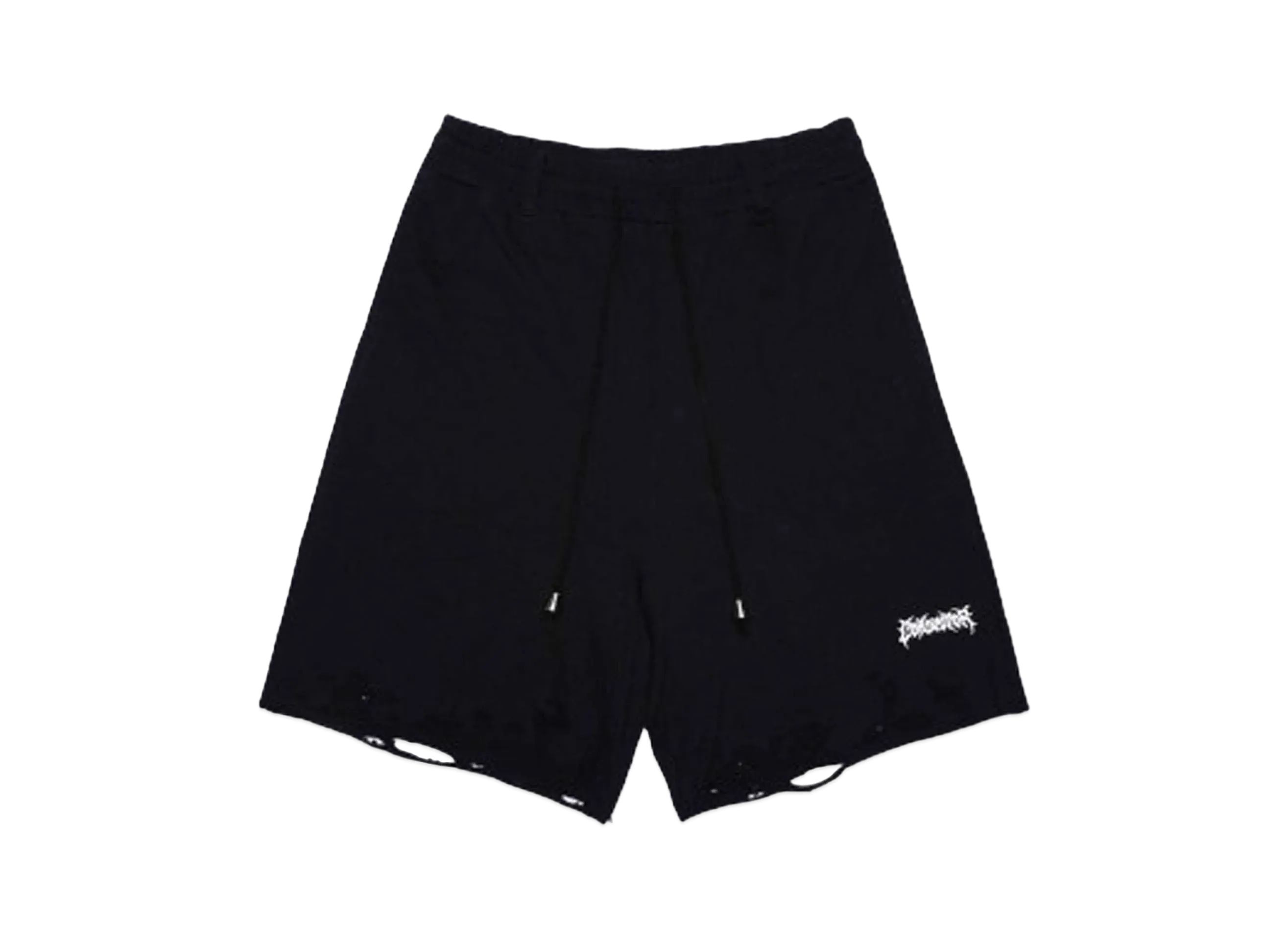 el conductorH COTTON DESTROYED SHORTS "BLACK"