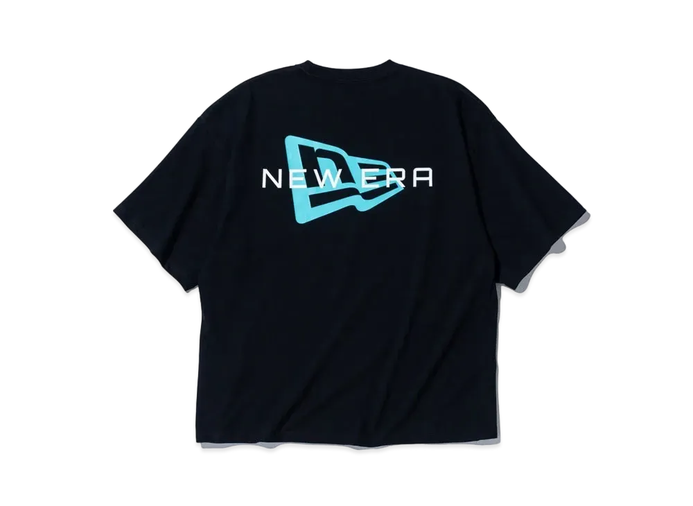 NEW ERA STORE LIMITED Short Sleeve Oversized Performance T-Shirt Overlap Logo "Black/Blue Tint"