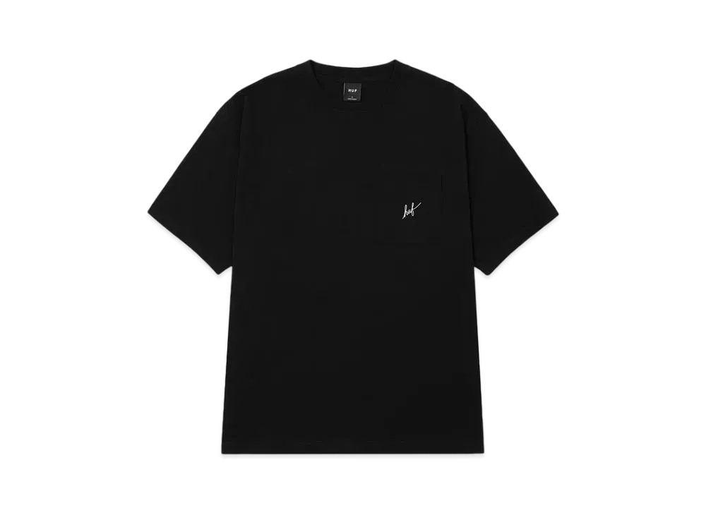 HUF Script Pocket Tee "Black"