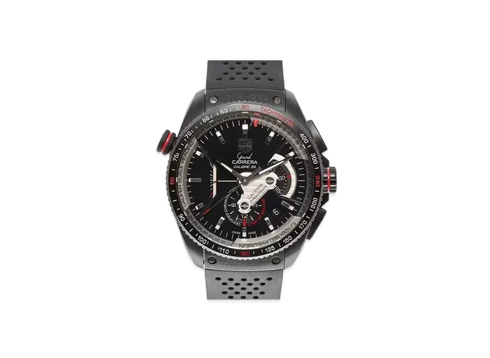 TAG Heuer Ground Carrera Calibre 36RS Chronograph Rubber Belt "Black" CAV5185.FT6020