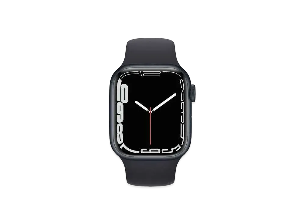 Apple Watch Series 7 (GPS + Cellular Model) 41mm Midnight Aluminiumcase Midnight Sportsband Regular "Black" MKHQ3JA