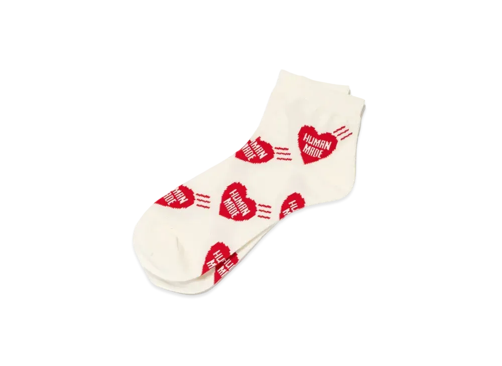 HUMAN MADE Heart Short Socks "Red"