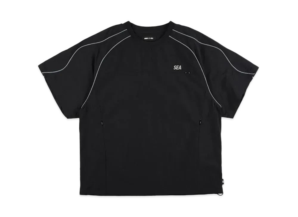WIND AND SEA Reflective Piping Track S/S Top "Black"