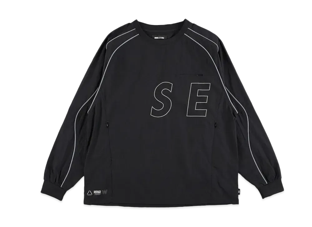 WIND AND SEA Reflective Piping Track L/S Top "Black"
