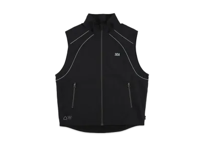 WIND AND SEA Reflective Piping Track Vest "Black"