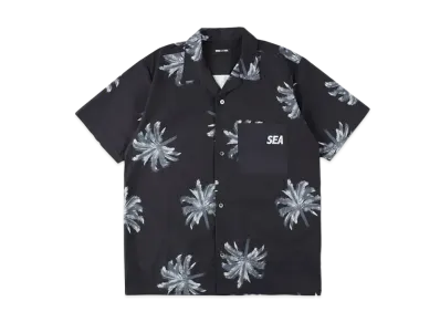 WIND AND SEA Palm tree (Pattern) Open Collar S/S Shirt "Black"