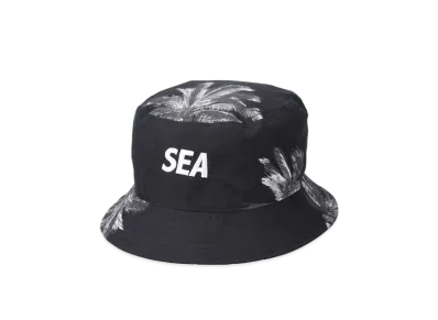 WIND AND SEA Palm tree (Pattern) Bucket Hat "Bkack"