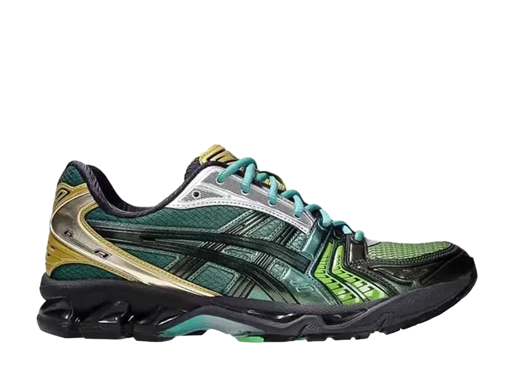 P.Andrade × Asics Gel-Kayano 14 "Green/Gold/Aqua/Purple"