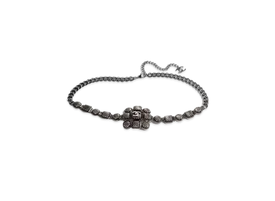 CHANEL Chain Belt Metal & Glass Ruthenium "Silver/Black"