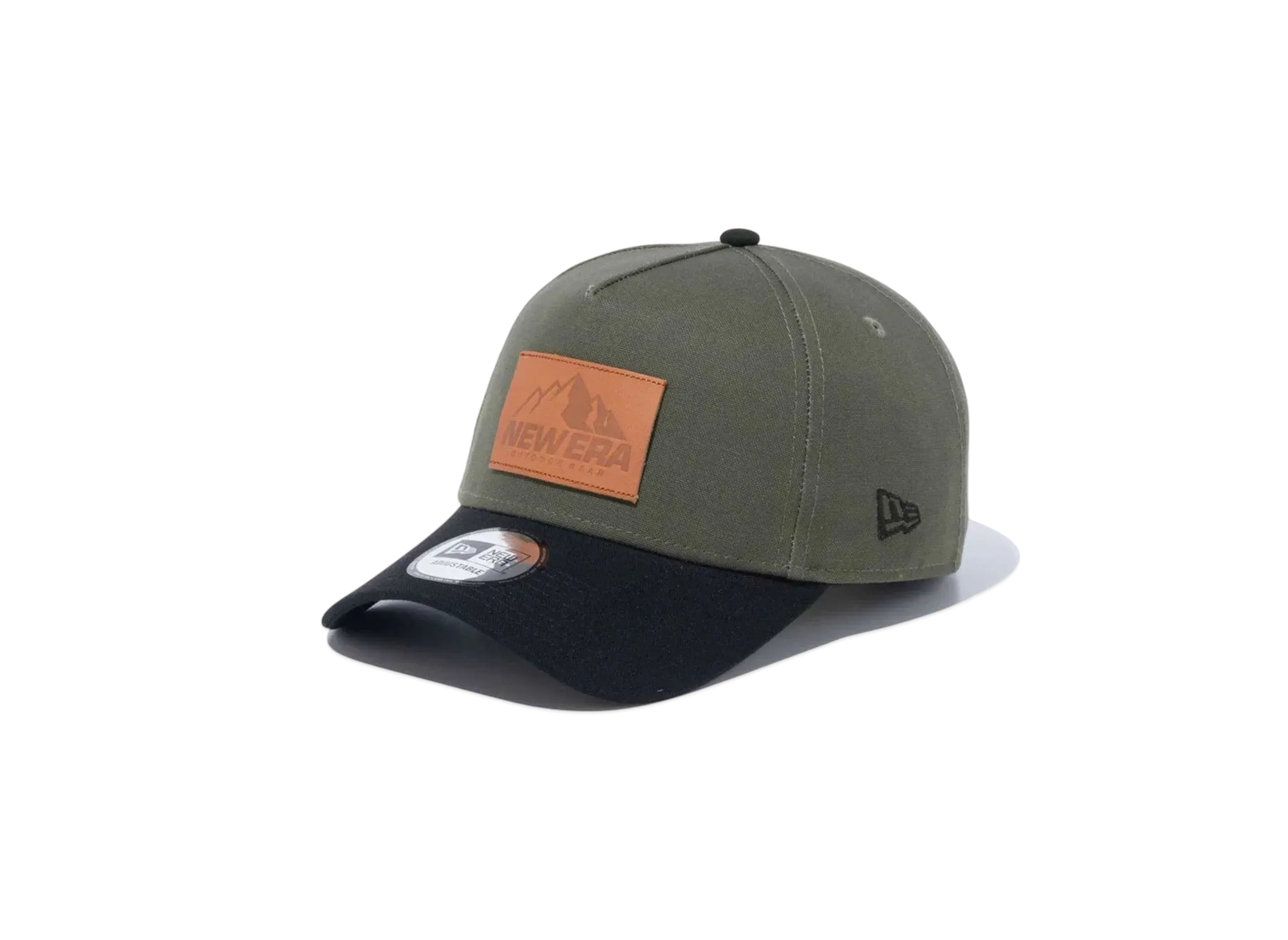NEW ERA Duck Canvas 9Forty A-Frame Leather Patch Visor 'New Era Outdoor' "Moss/Black"