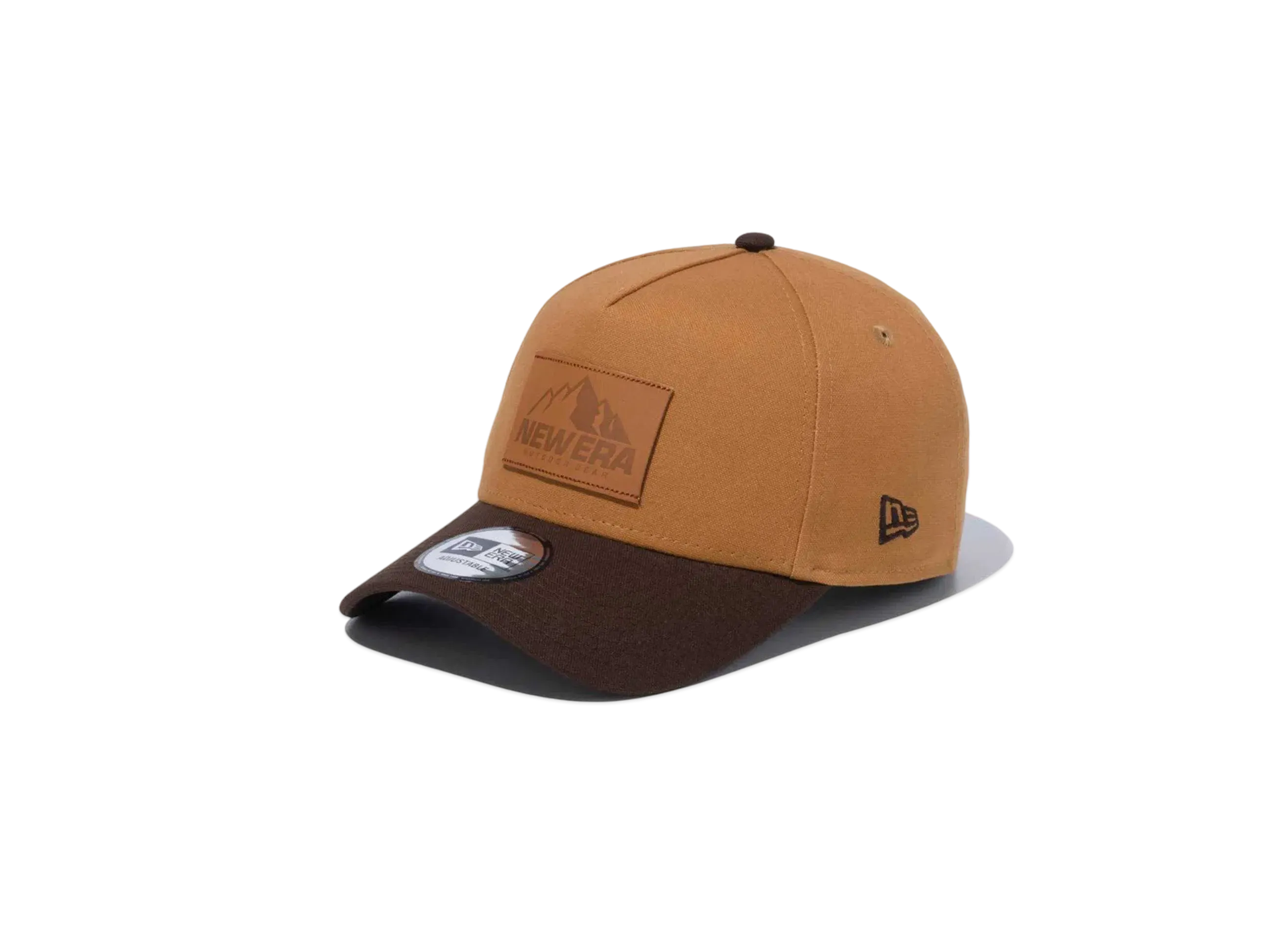 NEW ERA Duck Canvas 9Forty A-Frame Leather Patch Visor 'New Era Outdoor' "Light Bronze/Brown Suede"