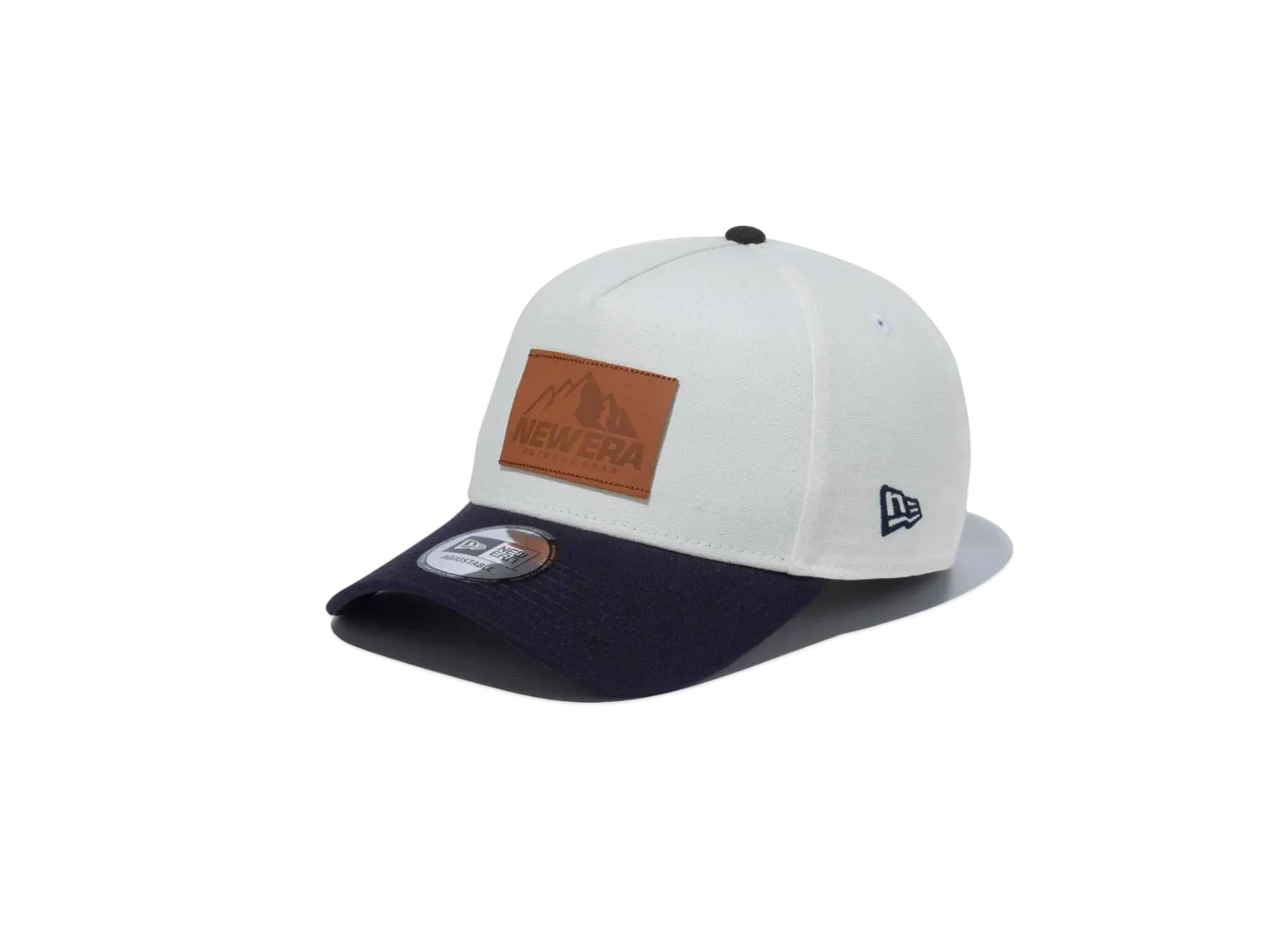 NEW ERA Duck Canvas 9Forty A-Frame Leather Patch Visor 'New Era Outdoor' "Ivory/Navy"