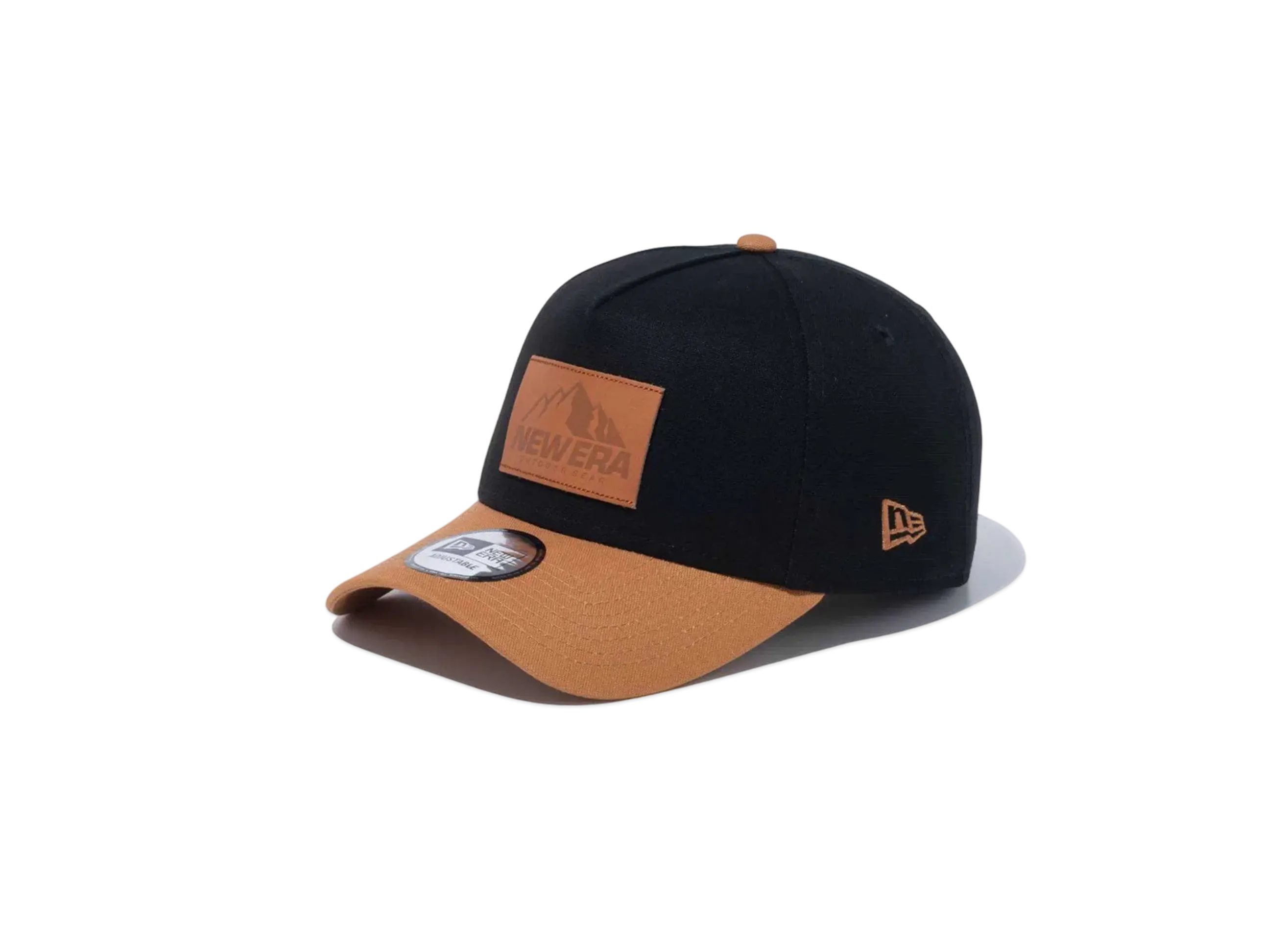 NEW ERA Duck Canvas 9Forty A-Frame Leather Patch Visor 'New Era Outdoor' "Black/Light Bronze"
