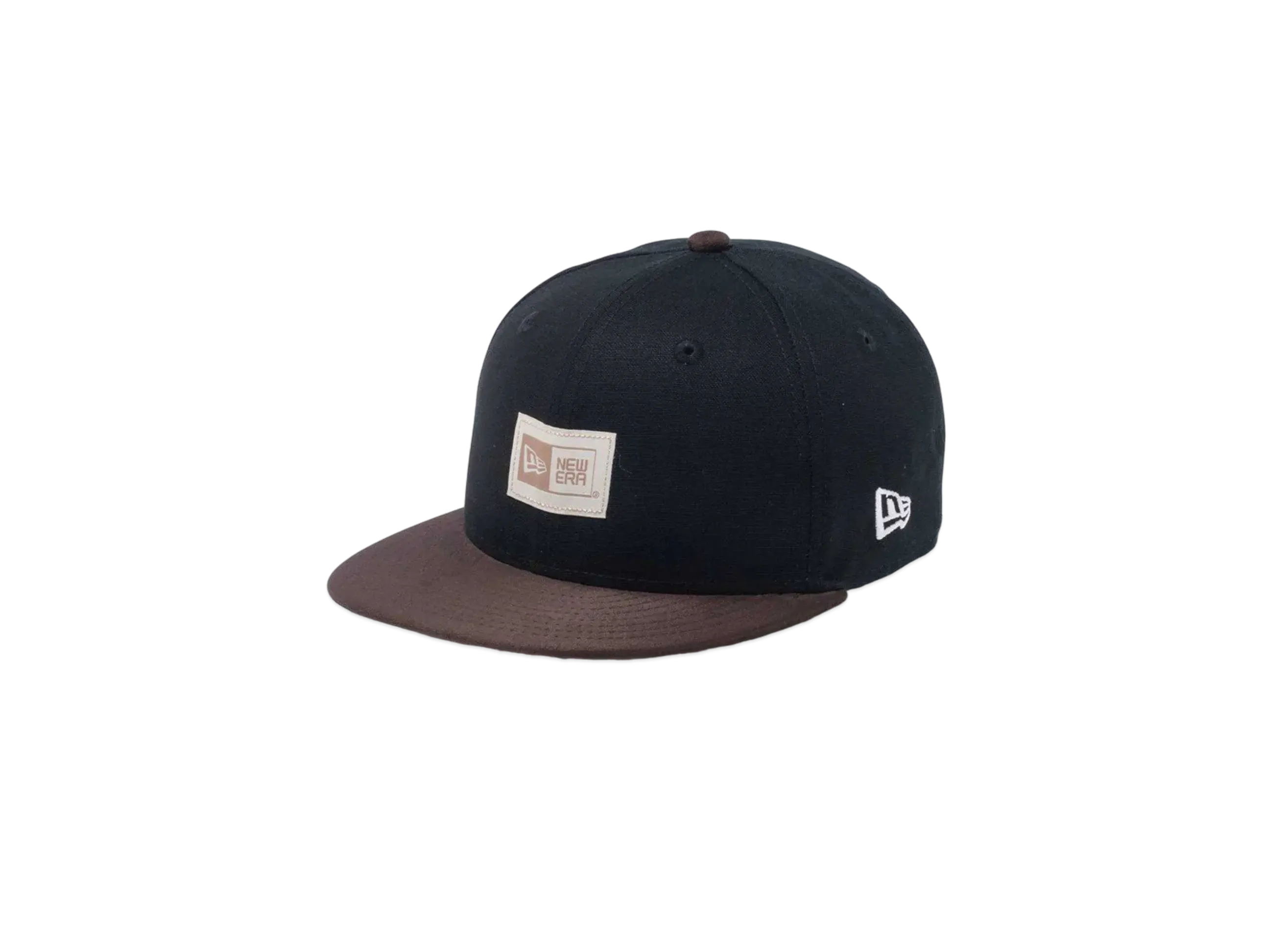 NEW ERA Duck Canvas Youth 9Fifty Woven Patch Suede Visor "Black/Brown"
