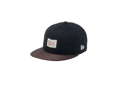 NEW ERA Duck Canvas Youth 9Fifty Woven Patch Suede Visor "Black/Brown"