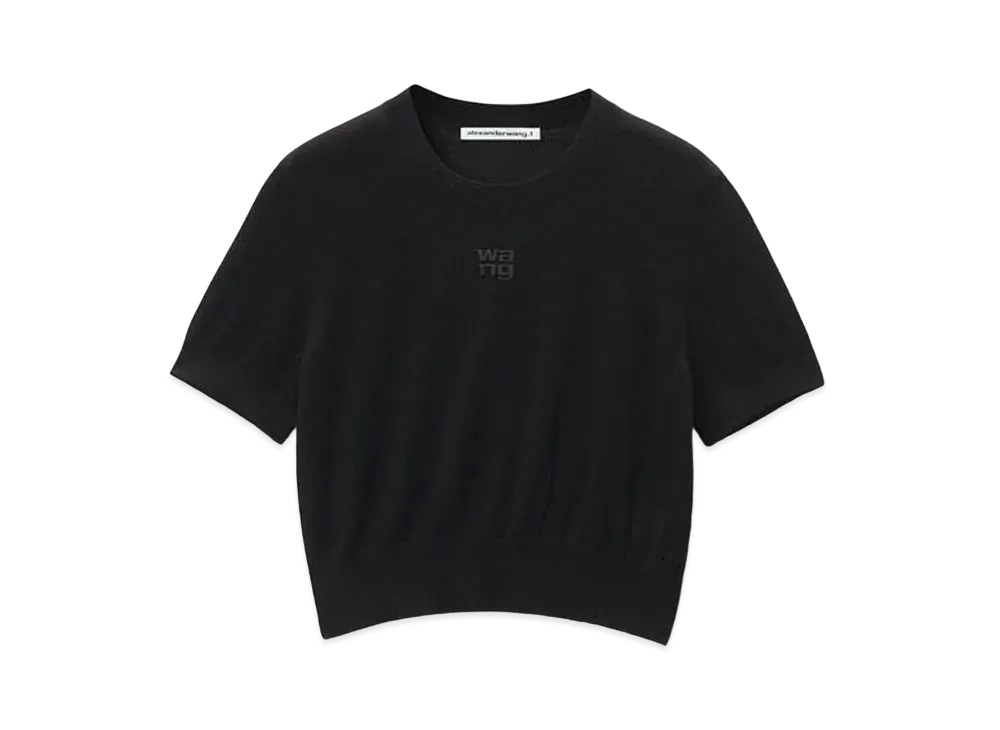 Alexander Wang Emboss Logo Superfine Merino Wool T-shirt "Black"