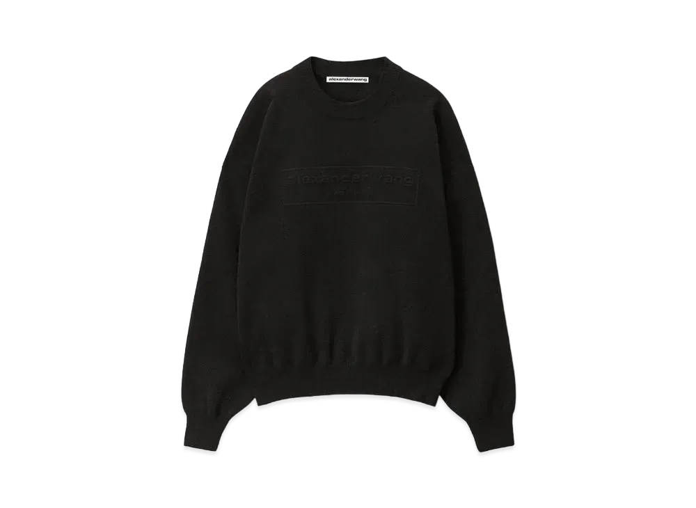Alexander Wang Emboss Logo Rib Chenille Pullover "Black"