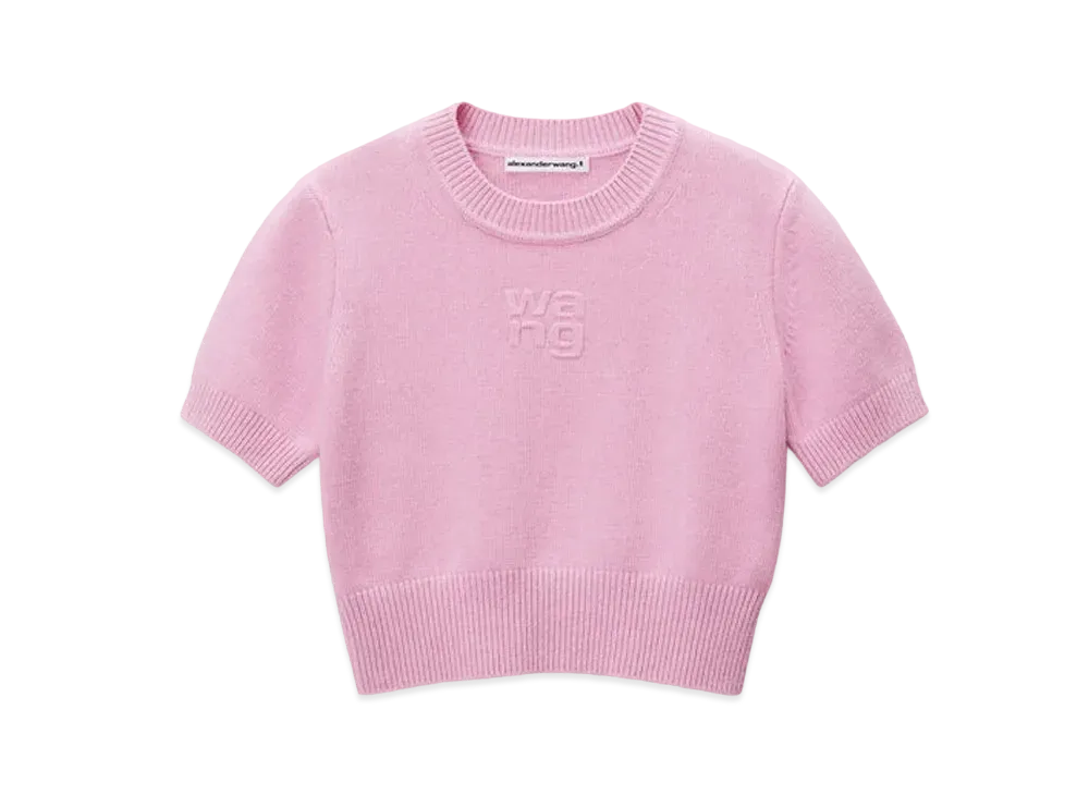 Alexander Wang Short Sleeve Cropped Pullover "Pink Lavender"