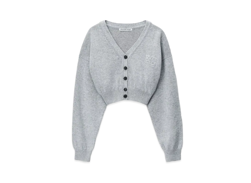 Alexander Wang Long Sleeve Vneck Cardigan "Heather Gray"